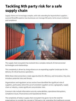 Tackling Nth party risk for a safe supply chain