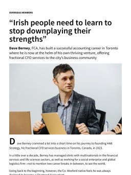 “Irish people need to learn to stop downplaying their strengths”