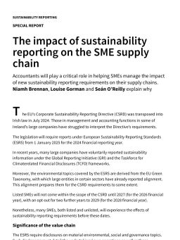The impact of sustainability reporting on the SME supply chain