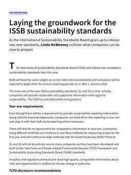 Laying the groundwork for the ISSB sustainability standards