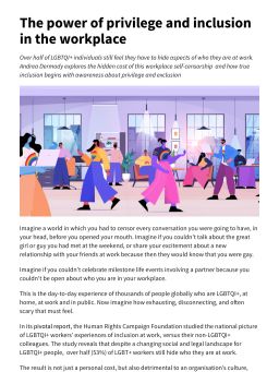 The power of privilege and inclusion in the workplace