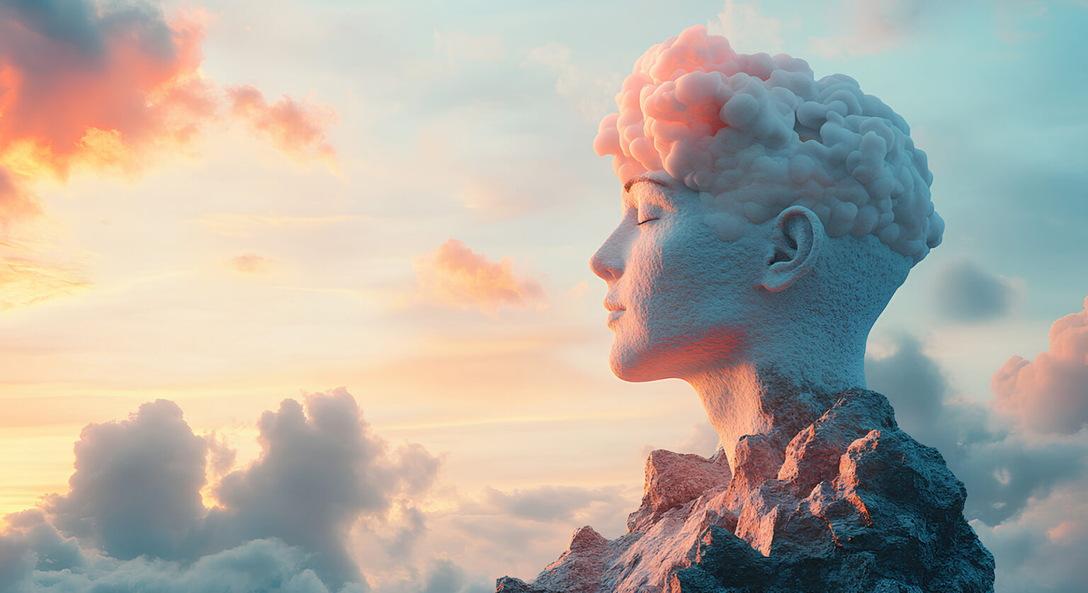 The top of a mountain carved as a person