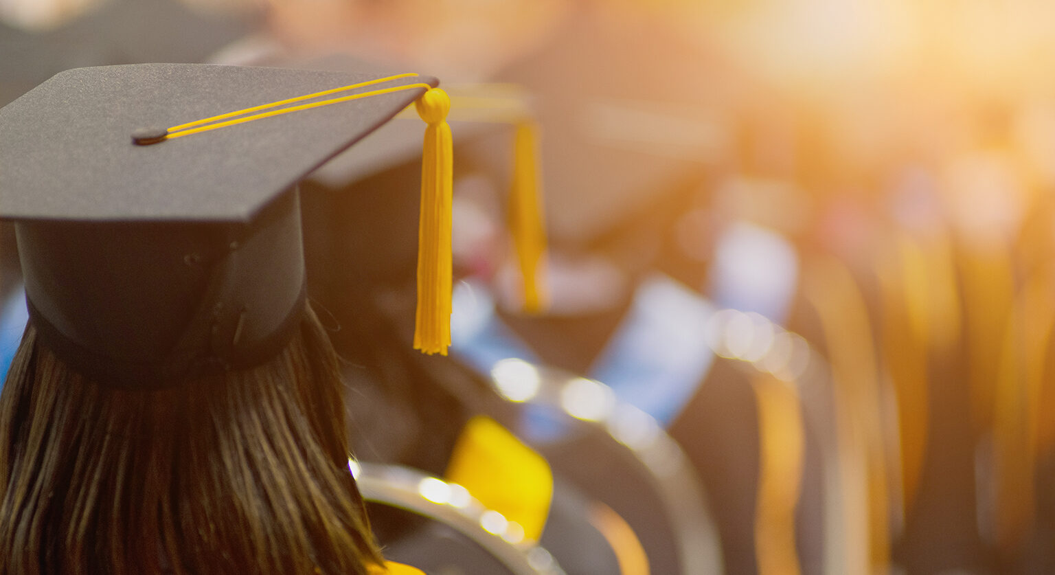 Graduates at their commencement ceremony