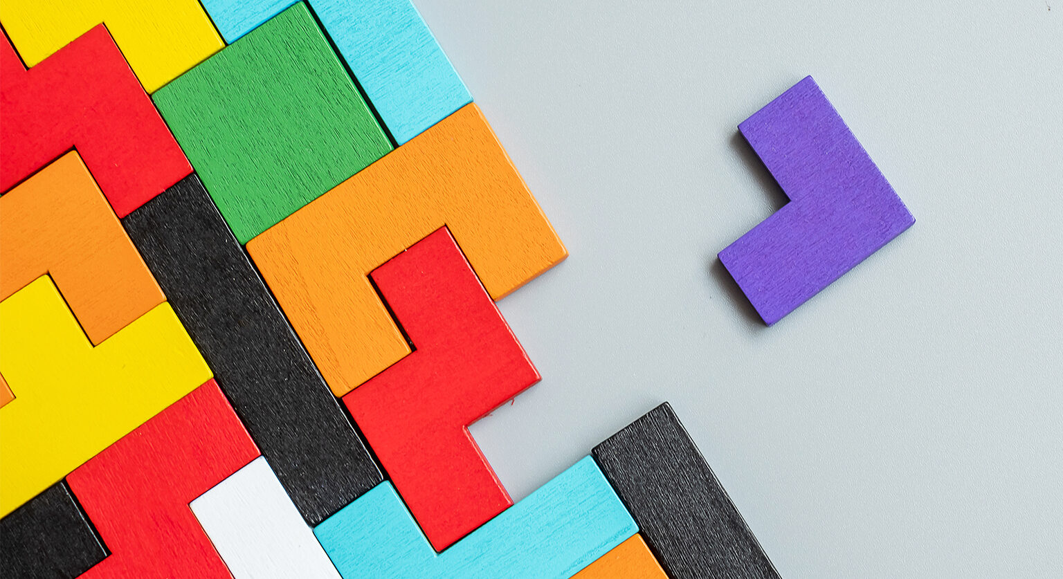 Interlocking tetris-like blocks 