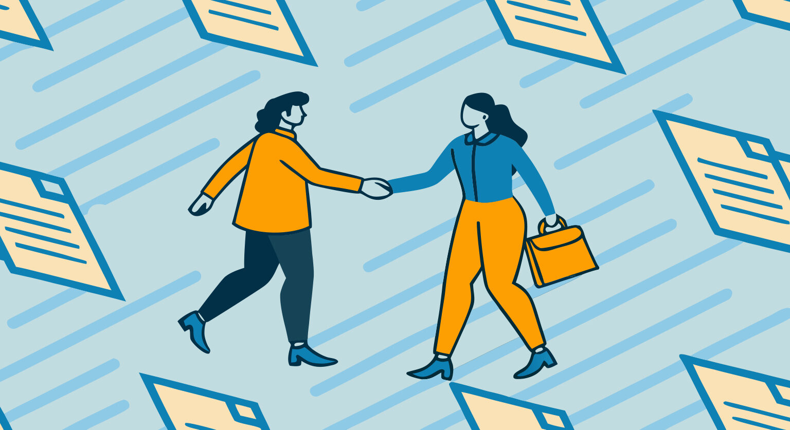 Two people shaking hands